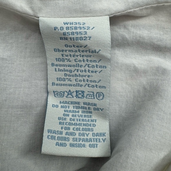 Boden Savannah Leaf Print Cotton Sheath Dress -Blue / White -Size 16 Long / Tall - Picture 6 of 6